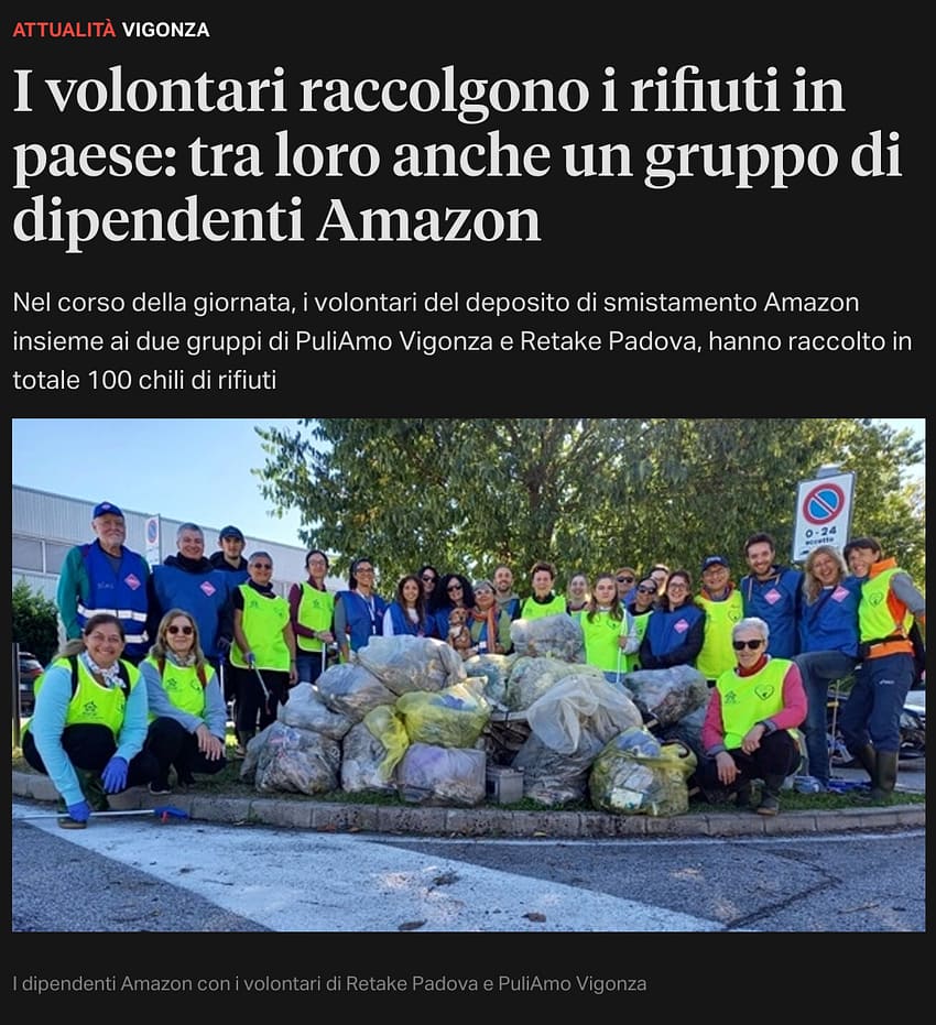 Padova Oggi - Amazon, Retake Padova, PuliAmo Vigonza